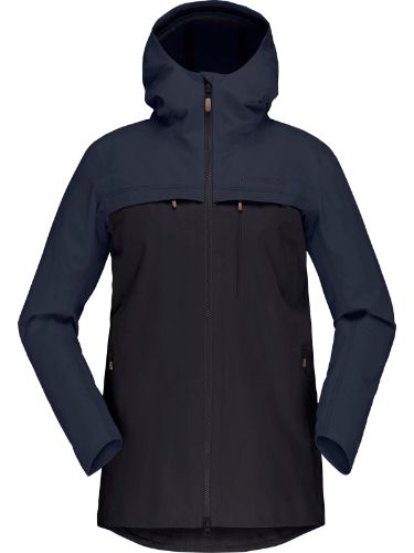 Jakke til dame i bomull fra Norrøna i fargen Navy Blazer