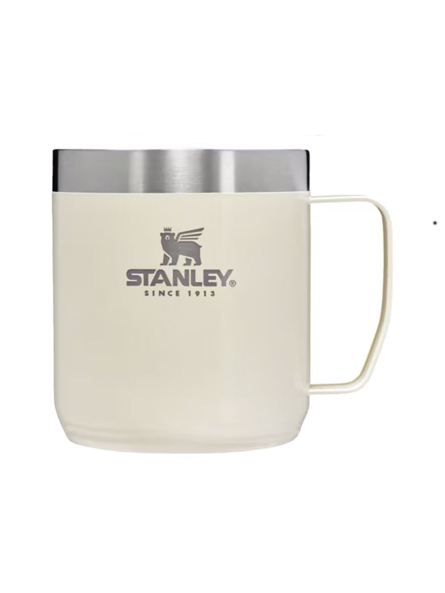 Kopp fra Stanley med hank og lokk som rommer 0,35L i fargen Cream Gloss