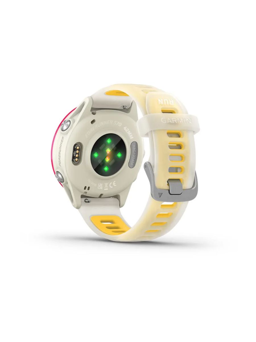 Forerunner 570 fra Garmin til dame og herre i størrelse 42mm i fargen Bone Raspberry Mango
