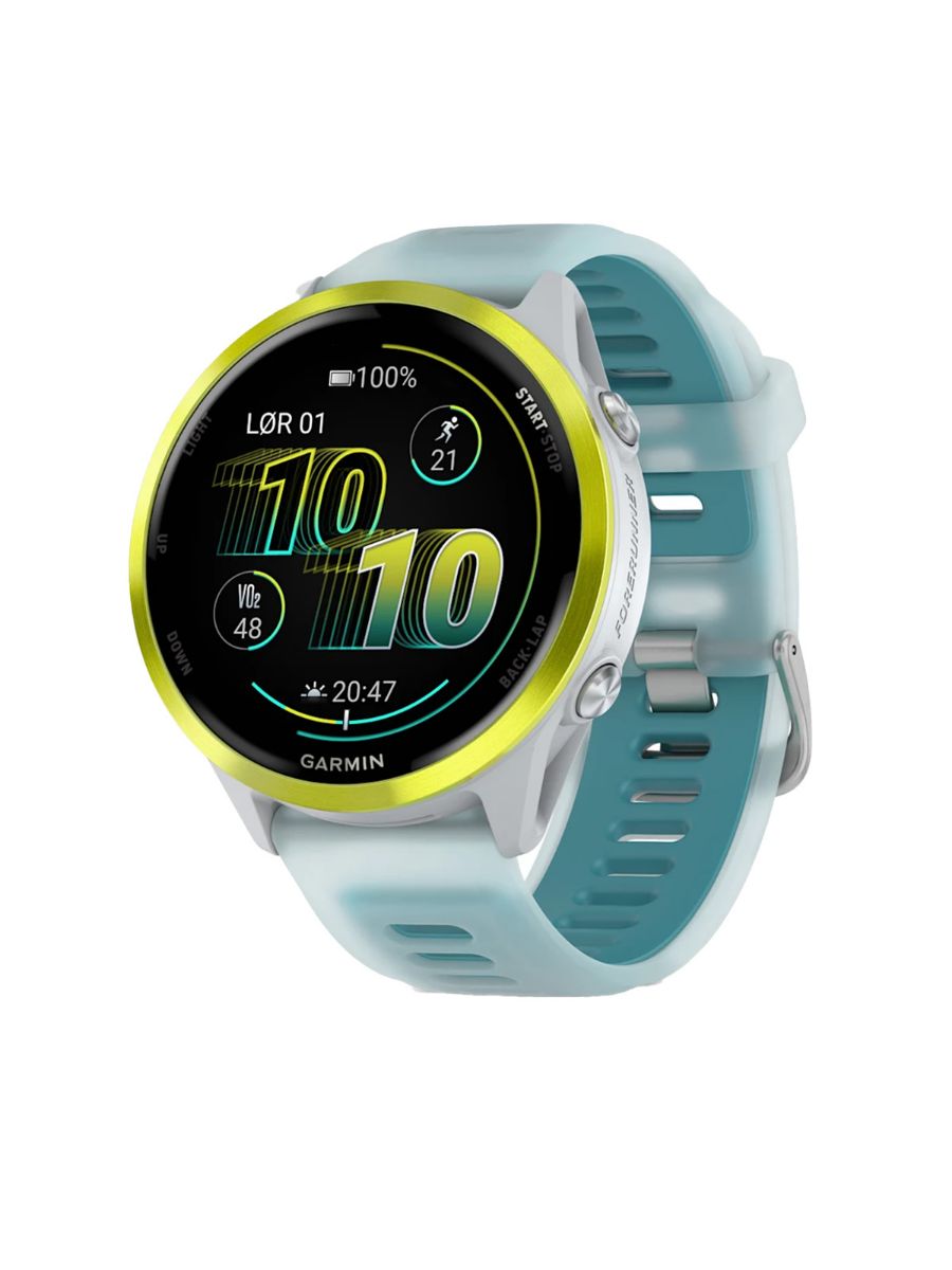 Forerunner 570 fra Garmin til dame og herre i størrelse 47mm i fargen Whitestone Amp Yellow