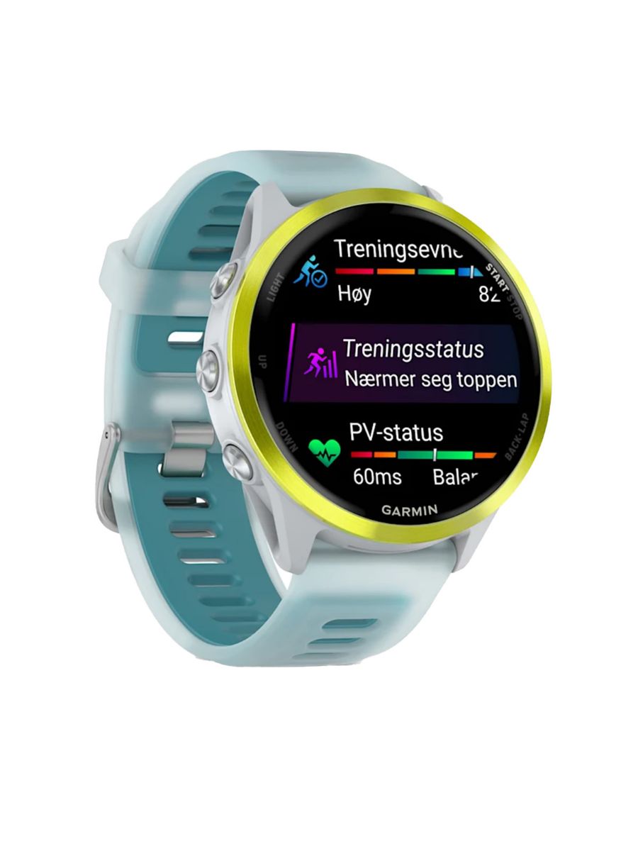 Forerunner 570 fra Garmin til dame og herre i størrelse 47mm i fargen Whitestone Amp Yellow