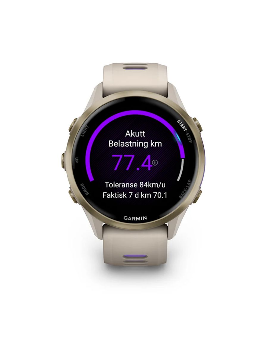 Forerunner 970 fra Garmin med eksepsjonelle funksjoner for trening og restitusjon i fargen French Gray Indigo