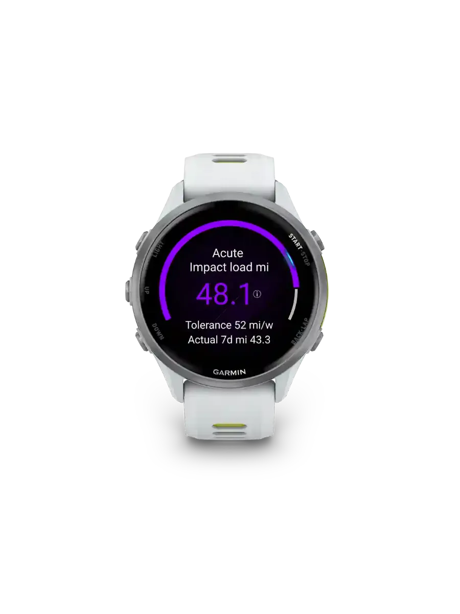 Garmin Forerunner 970 fra Garmin med eksepsjonelle funksjoner for trening og restitusjon i fargen Whitestone Amp Yellow	