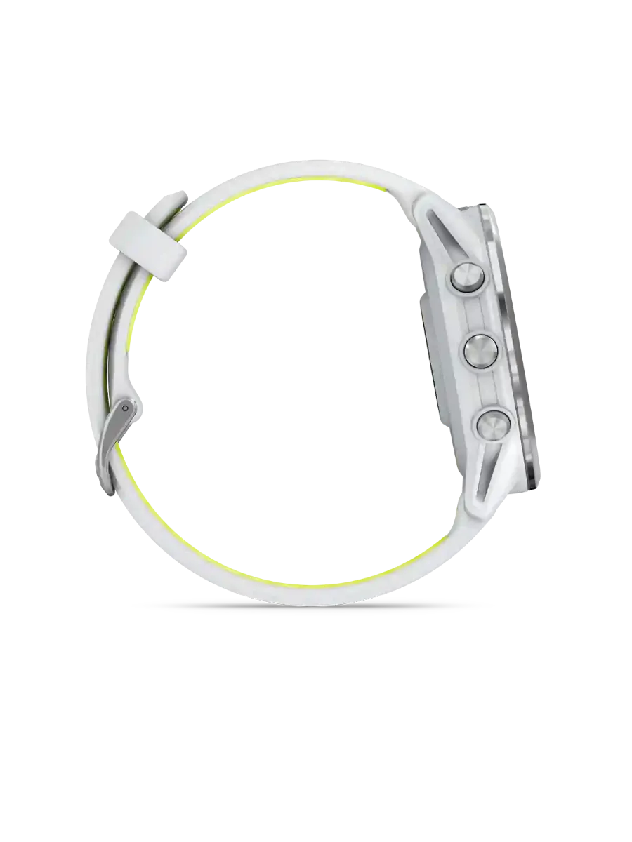 Garmin Forerunner 970 fra Garmin med eksepsjonelle funksjoner for trening og restitusjon i fargen Whitestone Amp Yellow	