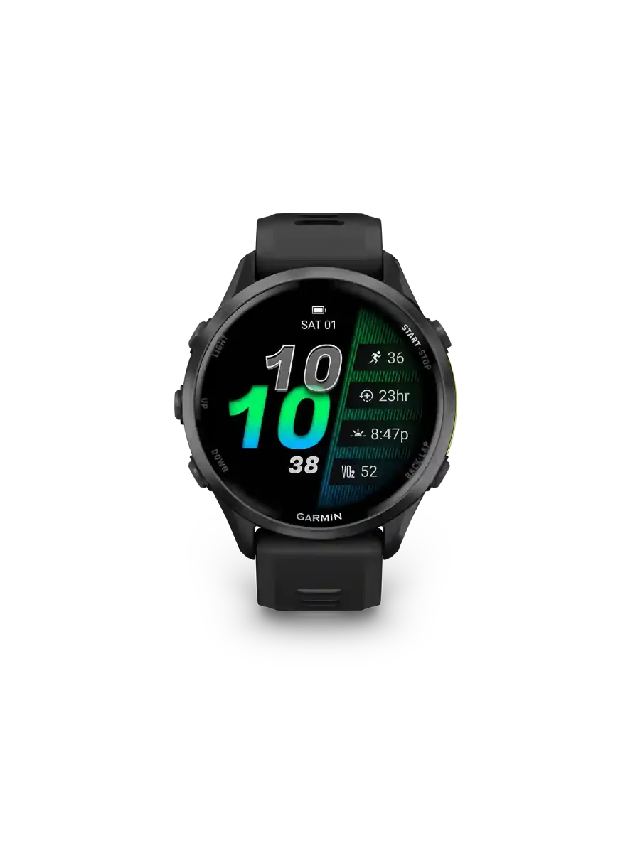 Garmin Forerunner 970 fra Garmin med eksepsjonelle funksjoner for trening og restitusjon i fargen Black/Amp Yellow