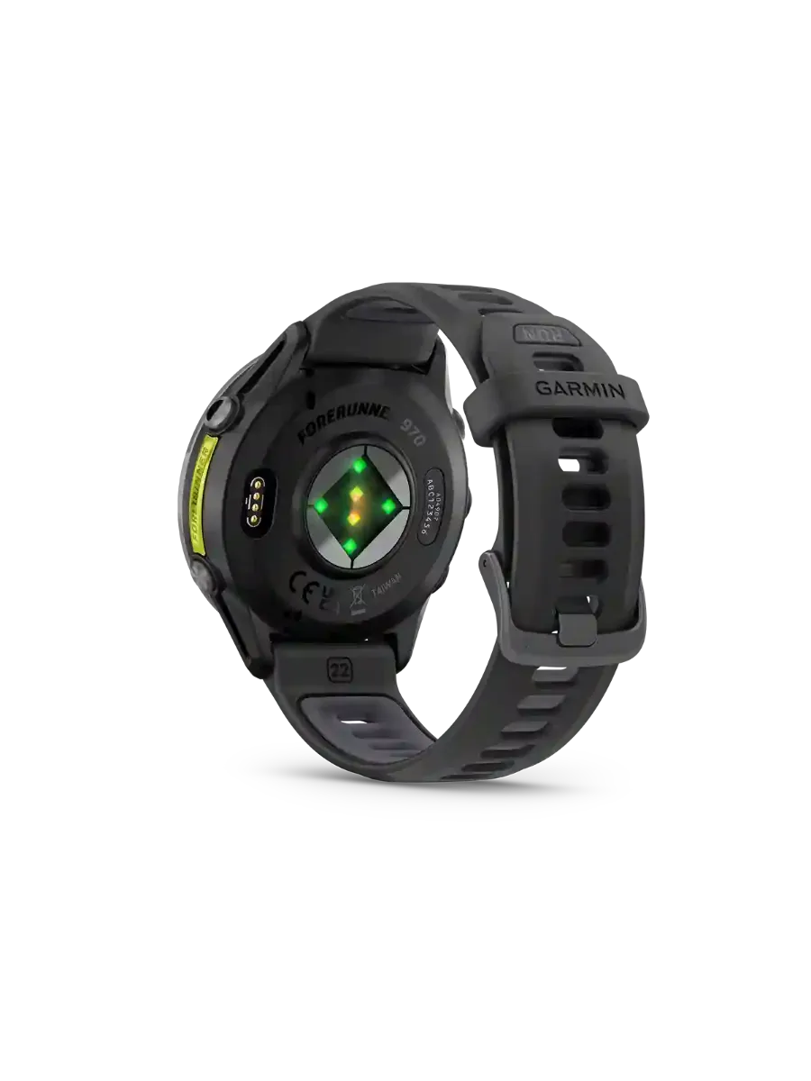 Garmin Forerunner 970 fra Garmin med eksepsjonelle funksjoner for trening og restitusjon i fargen Black/Amp Yellow