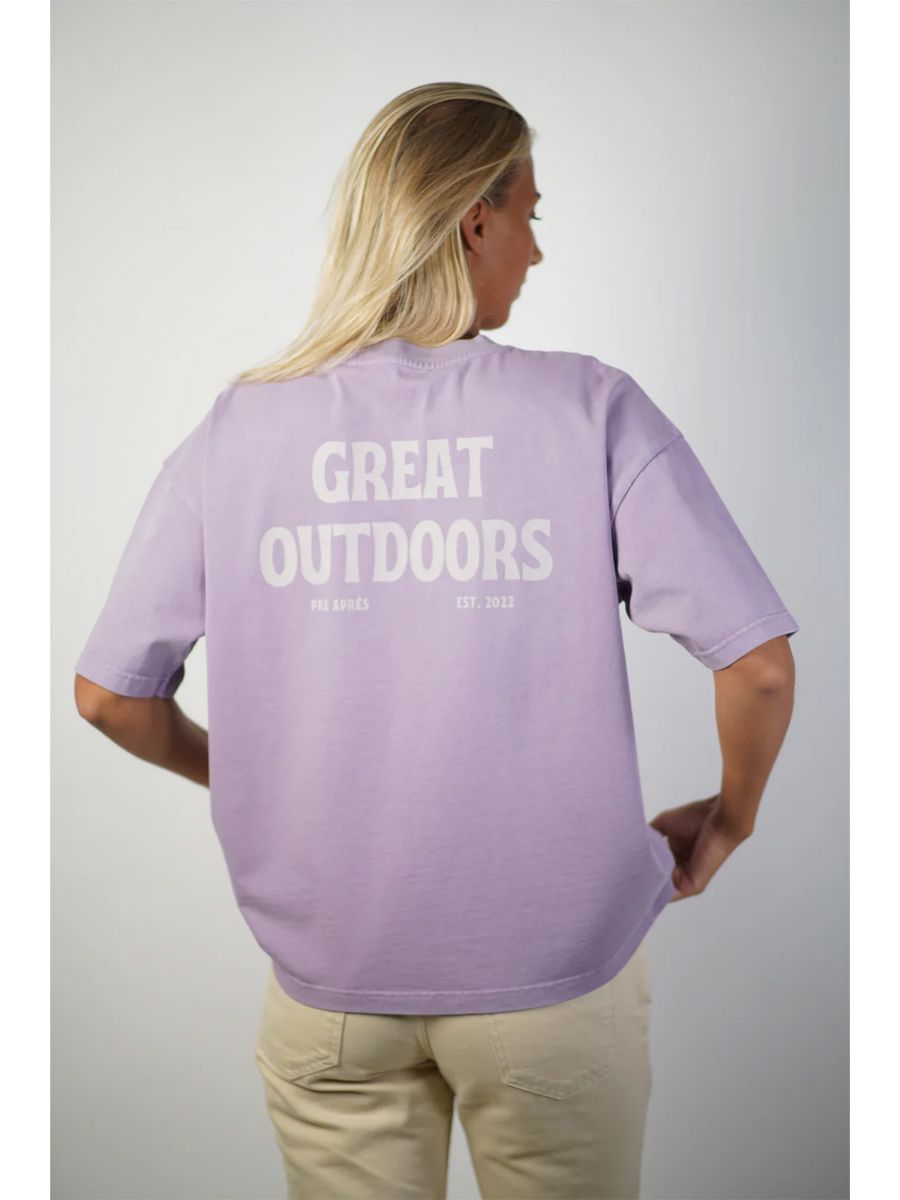 T-skjorte til dame og herre fra Pre Aprés i fargen Dusty Lilac i 100% bomull