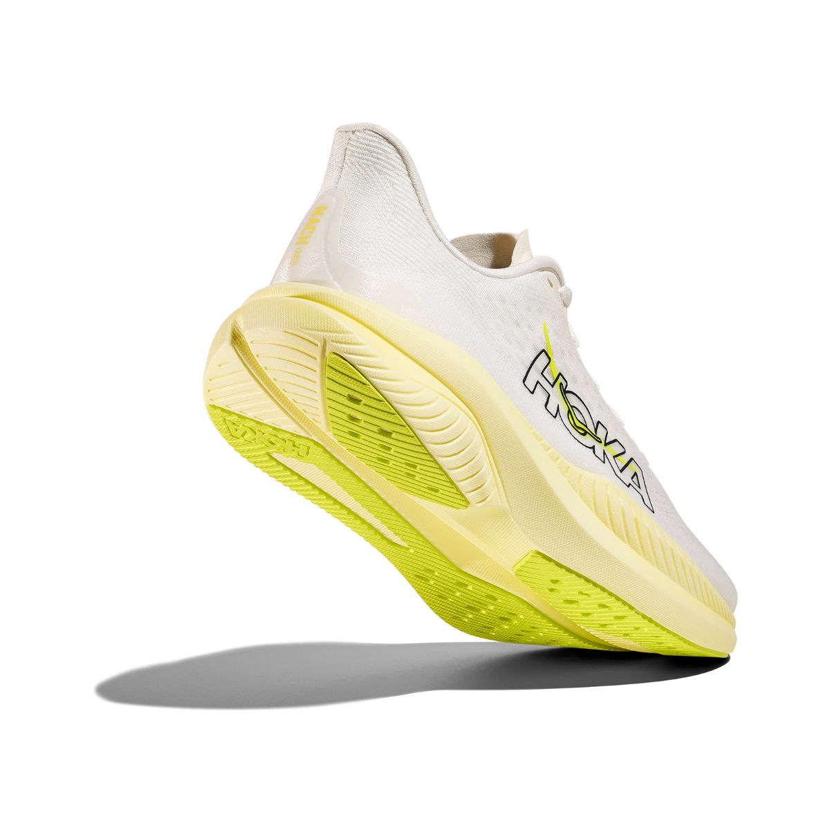 W Mach 6 til dame i fargen White Neon Hoka Citrus- en responsiv og morsom løpesko
