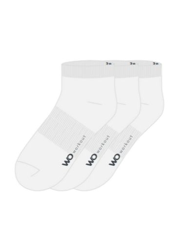 Lave ankelsokker fra Workout i hvit. 3pk