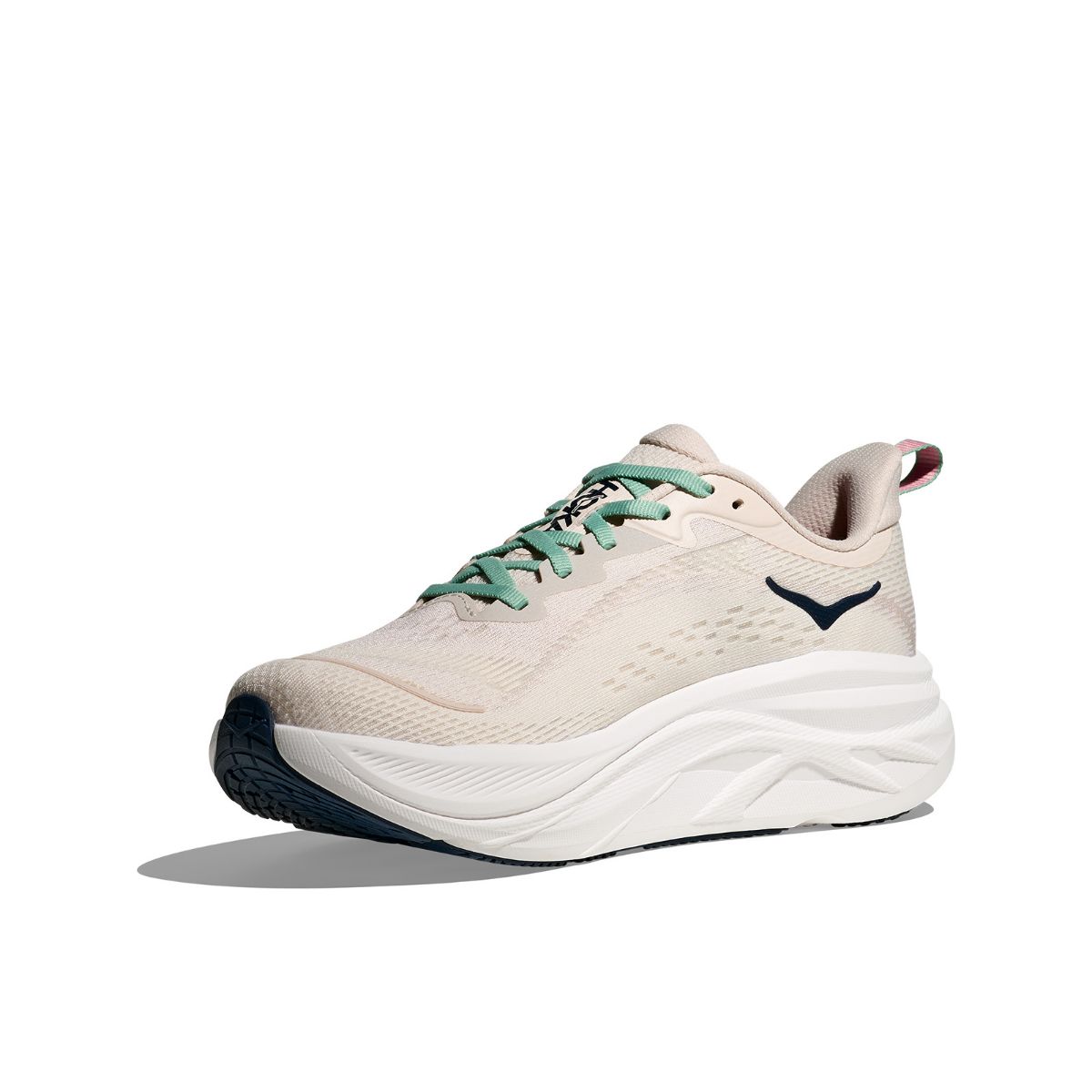 Skyflow til dame fra Hoka. Dempet og stabil løpesko i fargen Rose Cream Alabaster