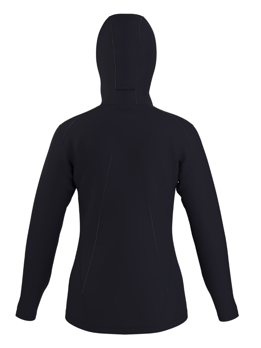 Teknisk hettegenser til dame fra Arcteryx i fargen Black Heather