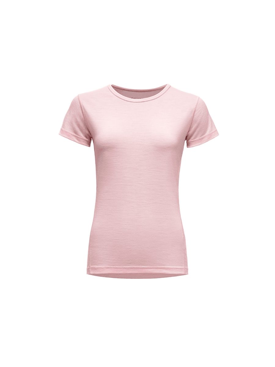 Ull-tskjorte til dame fra Devold i fargen Chalk Pink
