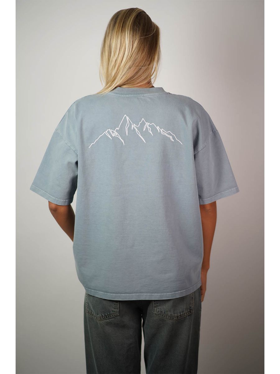 Pre Aprés Alpine Horizon Oversized Heavy Tee i fargen Harbor Grey