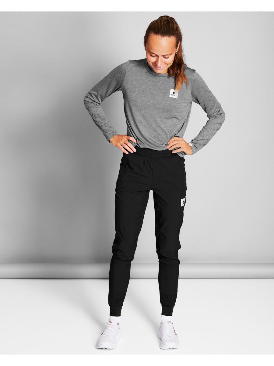 SaySky Svart løpebukse til dame og herre. SaySky Pace Pants treningsbukse i fargen Black.