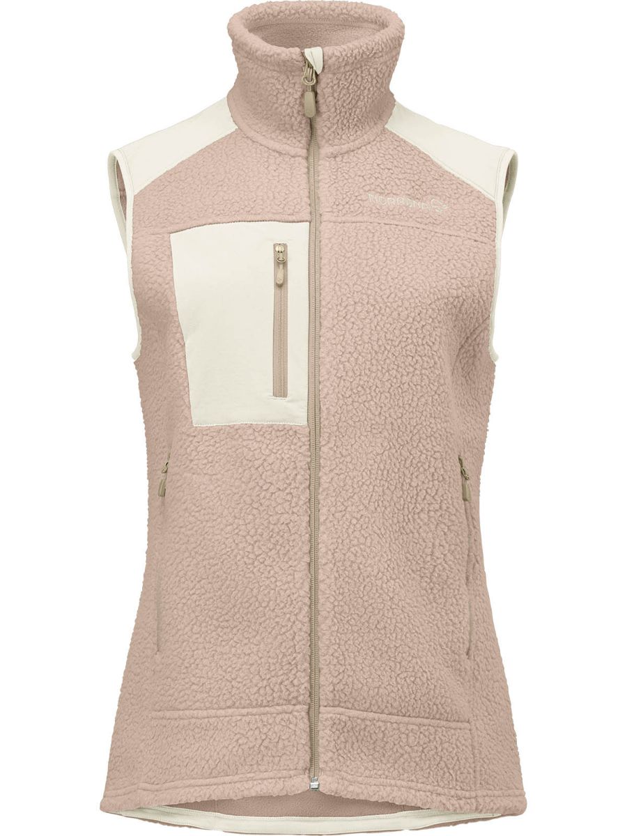 Lett og varm vest til dame i fleece fra Norrøna i fargen Winter Twig