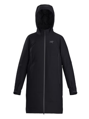 Lang dunjakke til dame fra Arcteryx med vind- og vanntette egenskaper