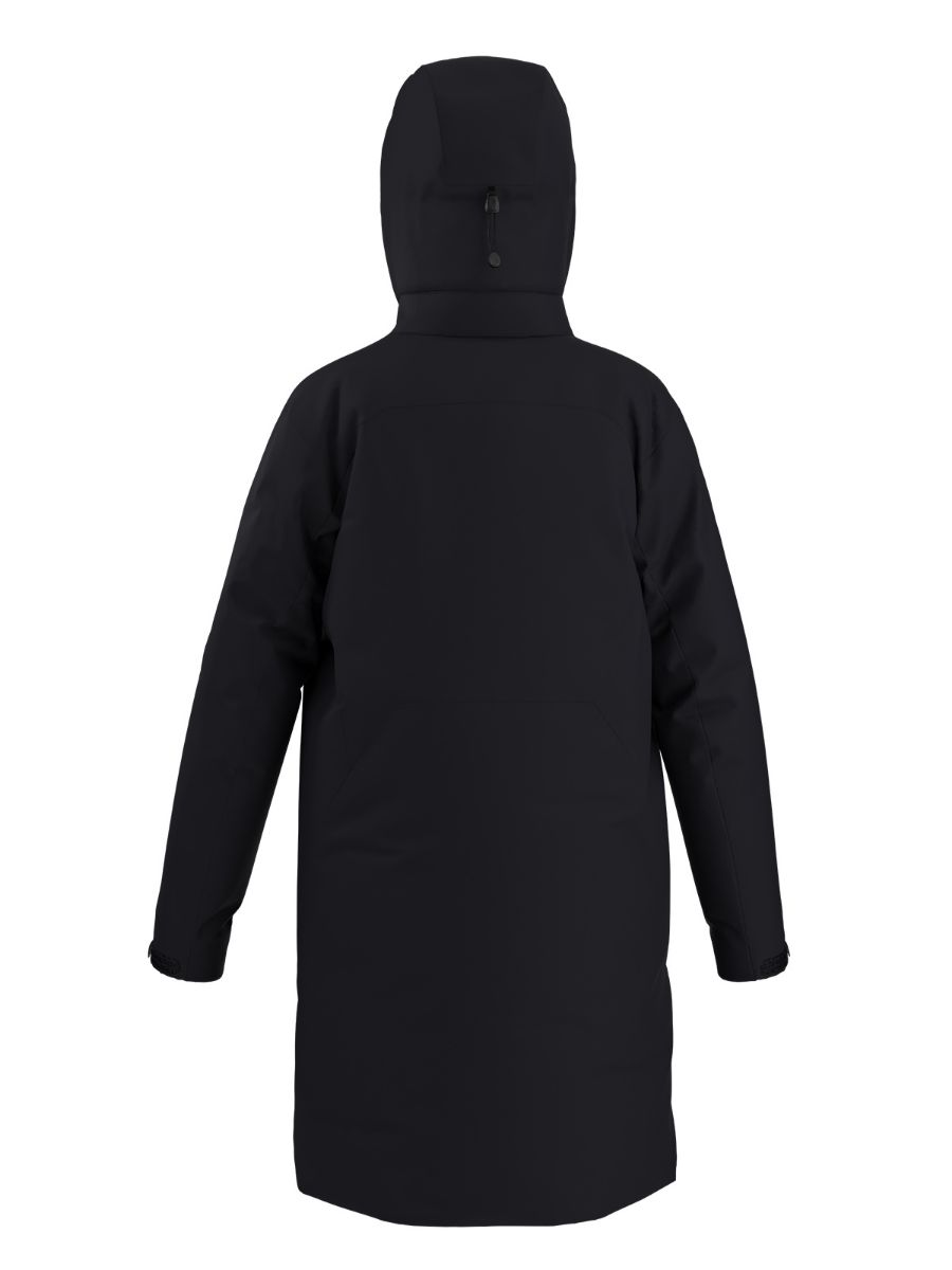 Lang dunjakke til dame fra Arcteryx med vind- og vanntette egenskaper