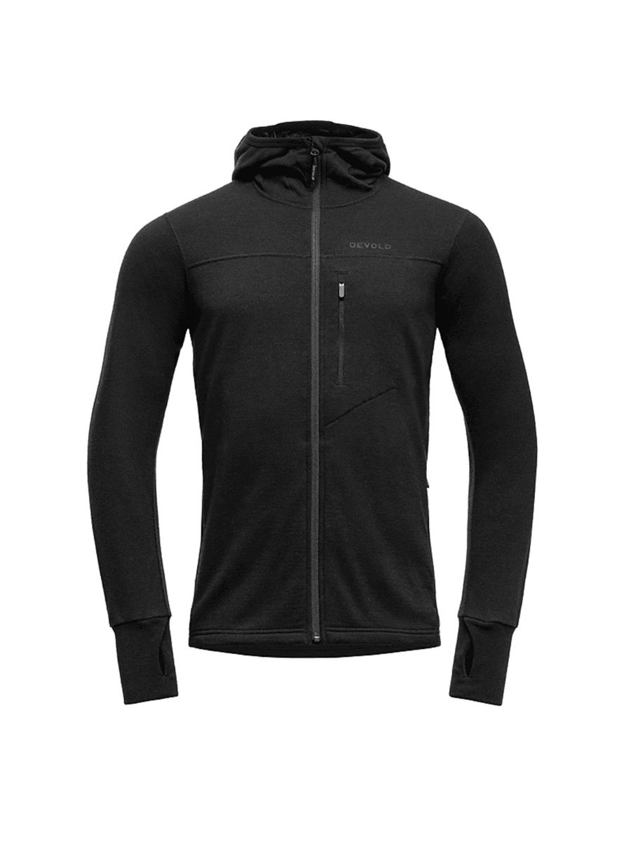 Explorer Merino Hooded Jacket til herre fra Devold i fargen Black