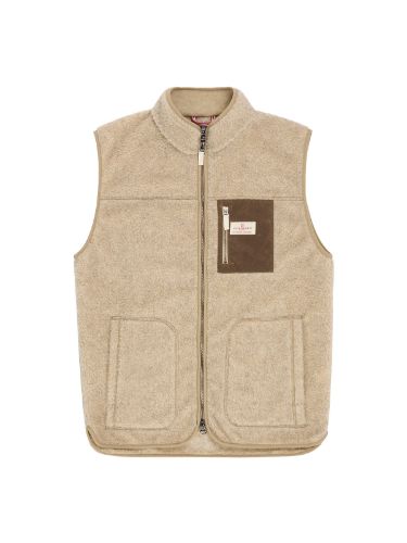 Vest i fleece til herre i fargen Natural fra Amundsen Sports