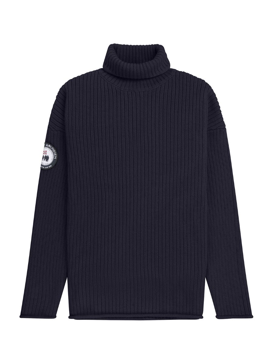 Tidløs og lekker ullgenser til herre fra Amundsen i farge Faded Navy