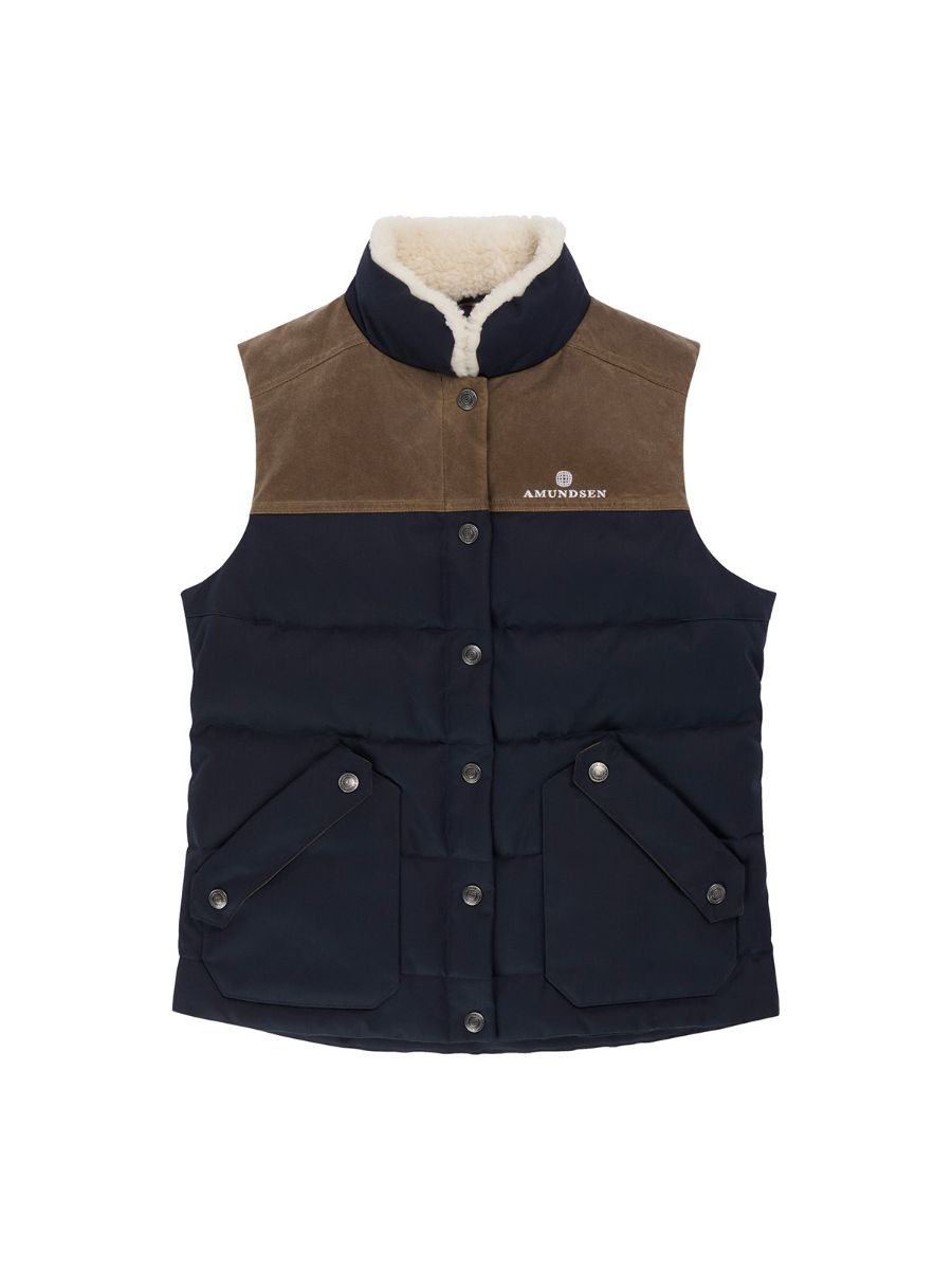 Varm dunvest til dame fra Amundsen Sports i fargen Faded Navy