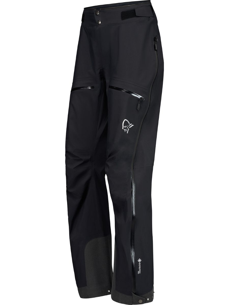 Lett og slitesterk skallbukse til dame fra Norrøna i fargen Caviar Black