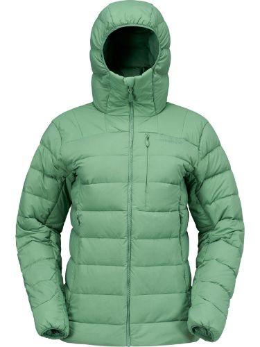 Lett og allsidig dunjakke til dame fra Norrøna i fargen Dark Ivy