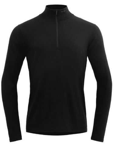 Ullgenser til herre fra Devold med glidelås i halsen, i fargen Black