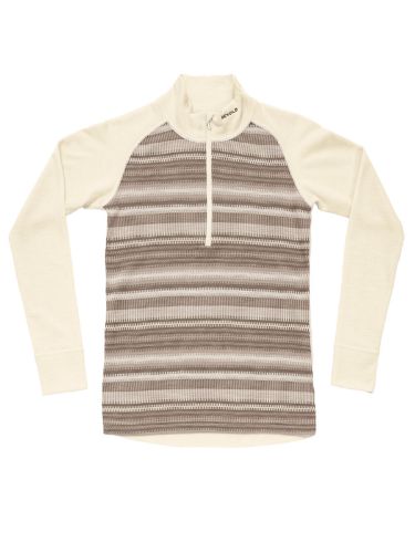 Genser til dame fra Devold i ull med glidelås i halsen