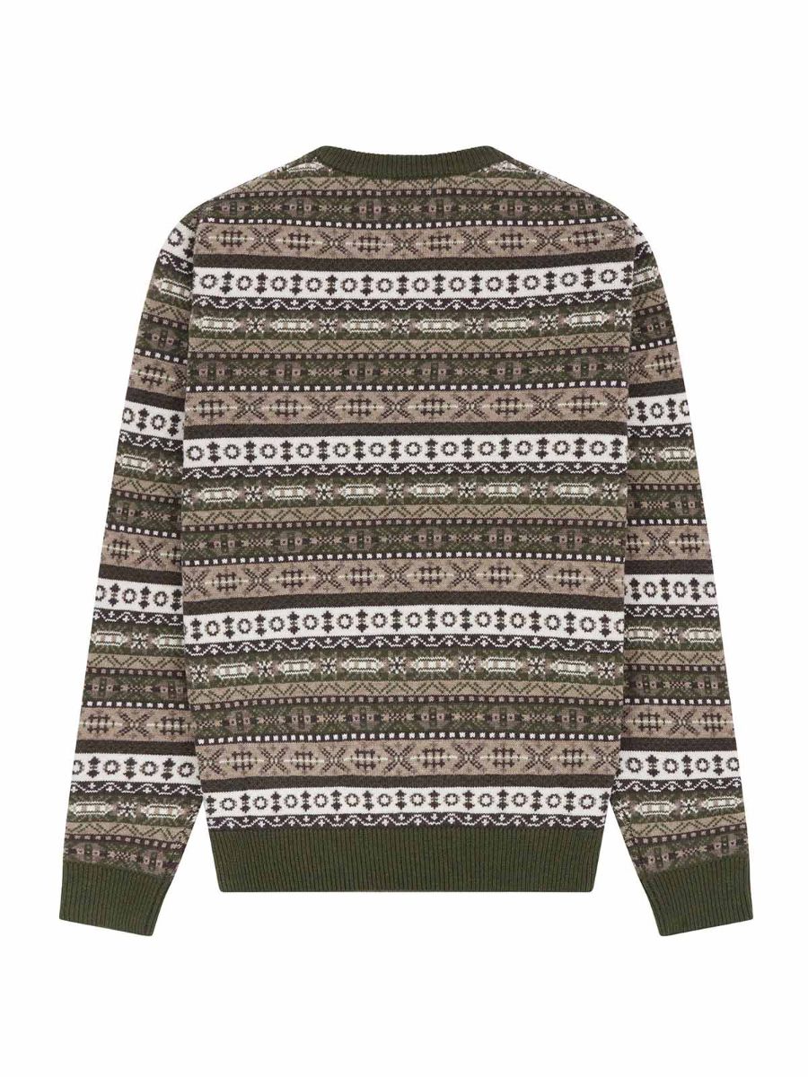 Crew Neck fra Amundsen Sports til herre med lekkert mønster, i fargen Earth