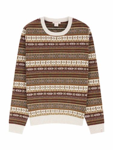 Vis detaljer for DUNKIRK CREW NECK MENS Crew Neck til herre fra Amundsen Sports i Burnt Red med lekkert mønster