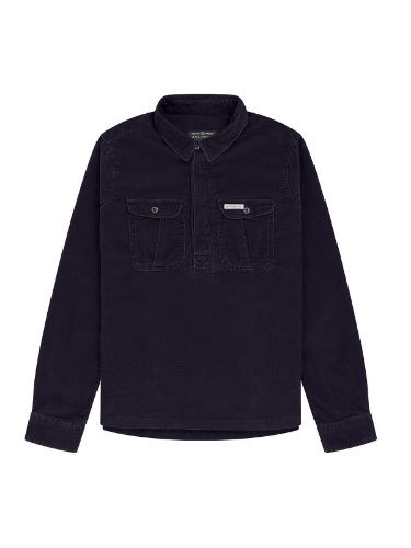 Vis detaljer for RANGER VELVET HALF-ZIP SHIRT W Tynn skjorte til dame i kordfløyel i fargen Faded Navy