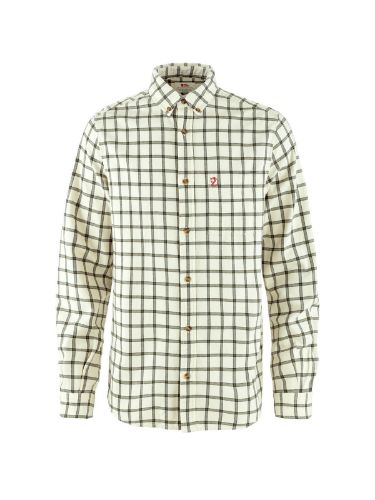Vis detaljer for Övik Flannel Shirt M Robust og stabil flannellskjorte til herre i fargen Chalk White Laurel Green fra Fjellreven