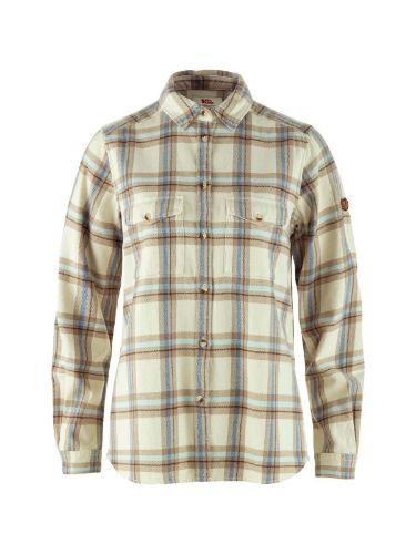 Vis detaljer for Övik Heavy Flannel Shirt W Flanellskjorte til dame fra Fjellräven i fargen White Chalk Fossil