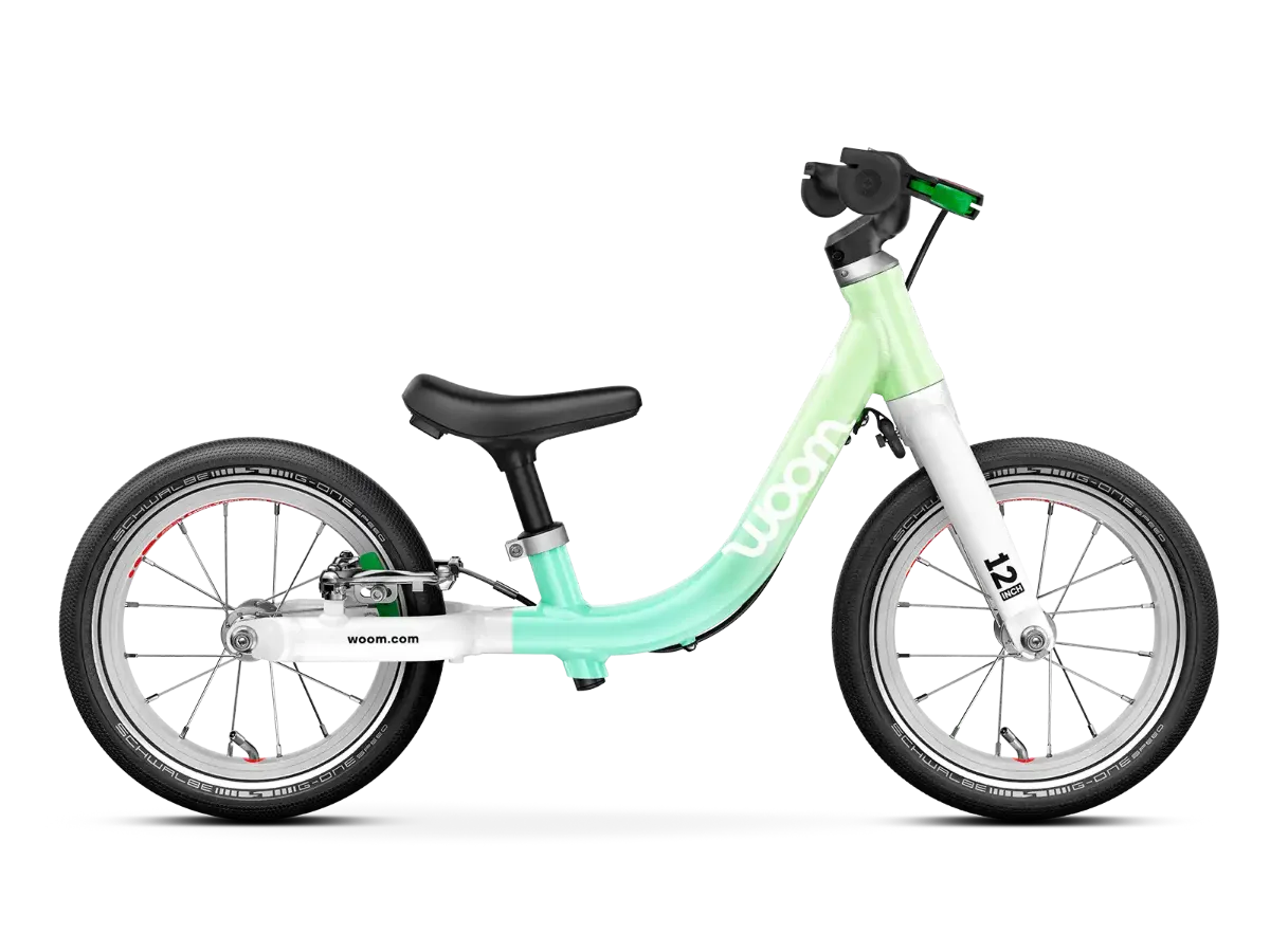 Woom Go 1 i fargen Spearmint Crush. Sykkel til de minste