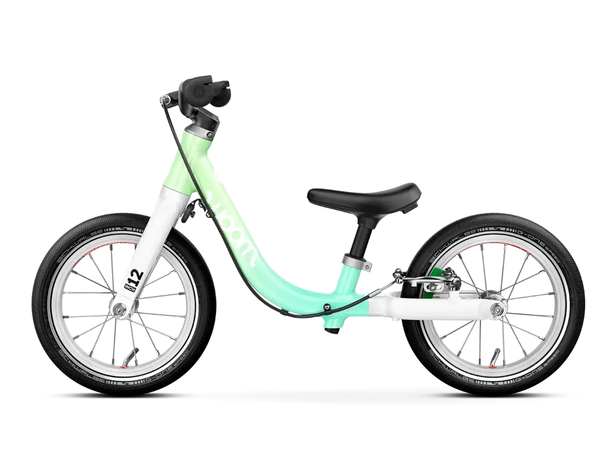 Woom Go 1 i fargen Spearmint Crush. Sykkel til de minste