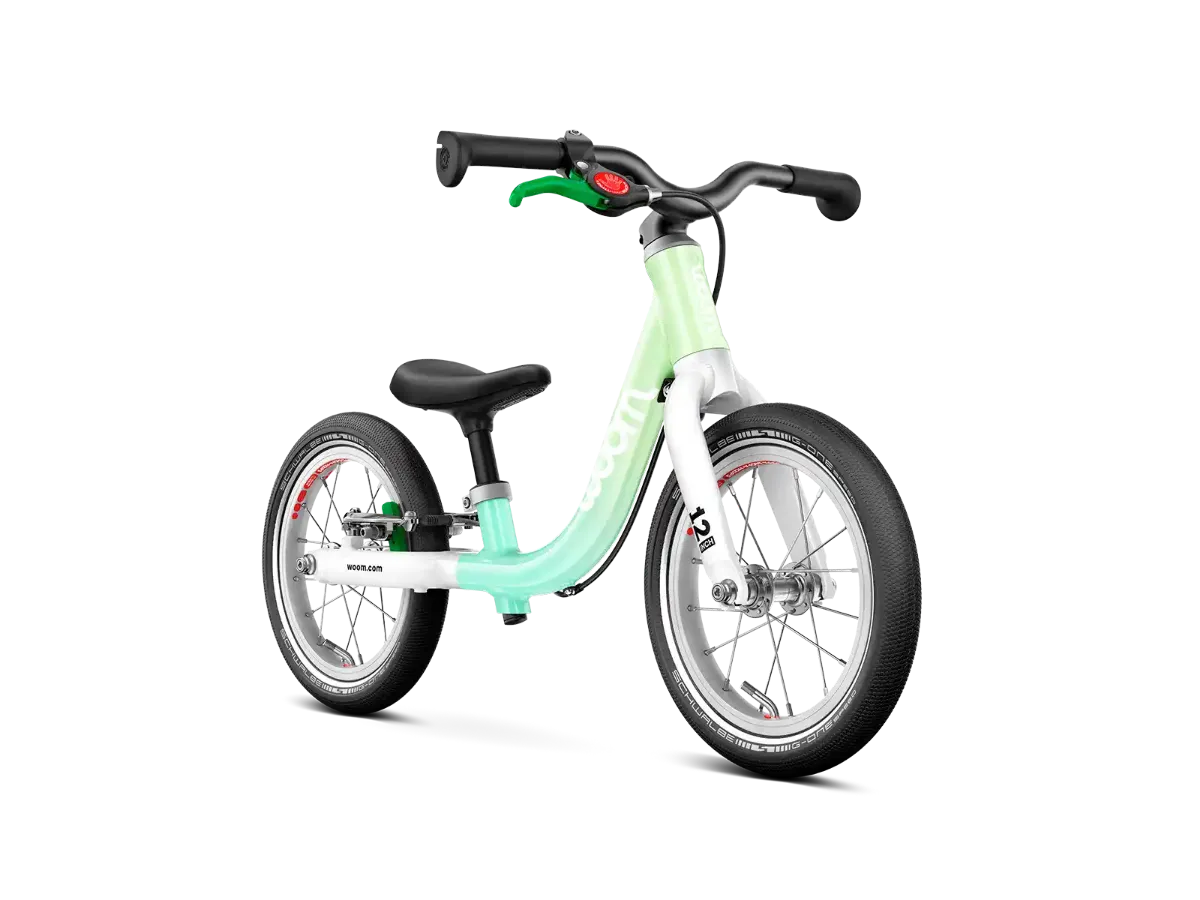Woom Go 1 i fargen Spearmint Crush. Sykkel til de minste