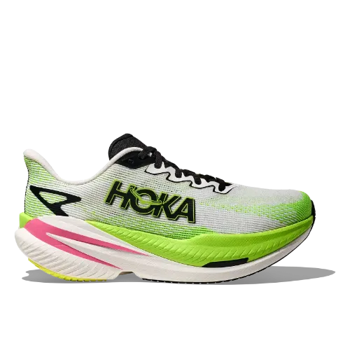 Vis detaljer for W MACH X 3 Hoka W Mach 3 i fargen White Neon Lime. Løpesko til dame fra Hoka