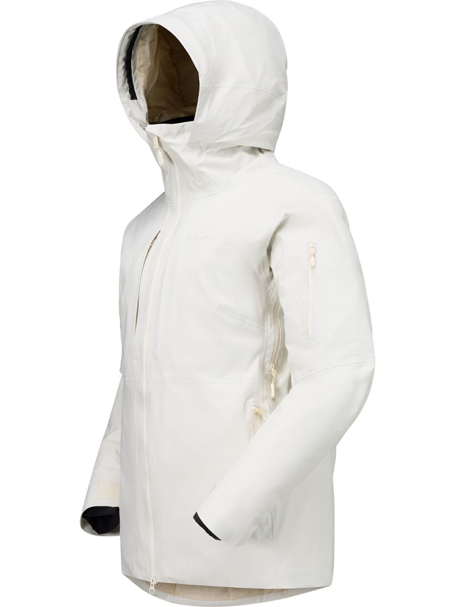 Isolerende og lett dunjakke til dame som passer optimalt til skikjøring og annen aktivitet om vinteren, Lofoten Gore-Tex down800 jacket til dame i fargen Whisper White