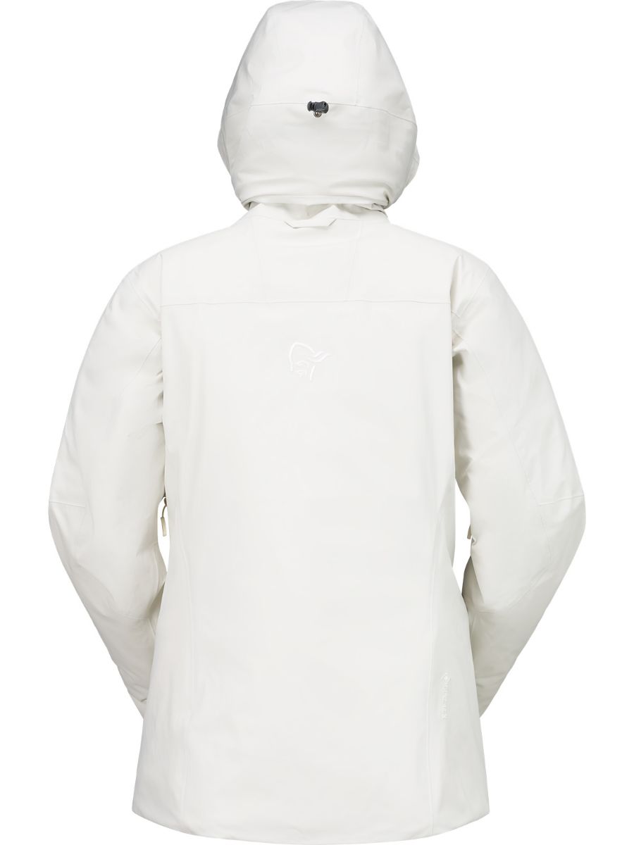 Isolerende og lett dunjakke til dame som passer optimalt til skikjøring og annen aktivitet om vinteren, Lofoten Gore-Tex down800 jacket til dame i fargen Whisper White