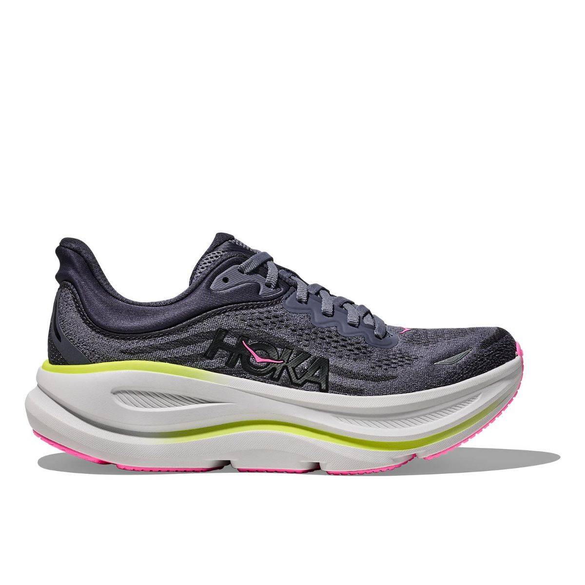 Løpesko til dame fra Hoka med maksimal demping- Bondi 9  i fargen Charcoal Grey Grey Skies