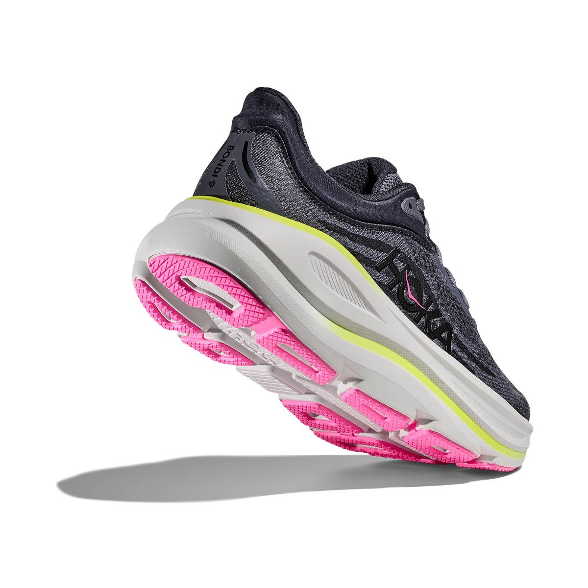 Løpesko til dame fra Hoka med maksimal demping- Bondi 9  i fargen Charcoal Grey Grey Skies