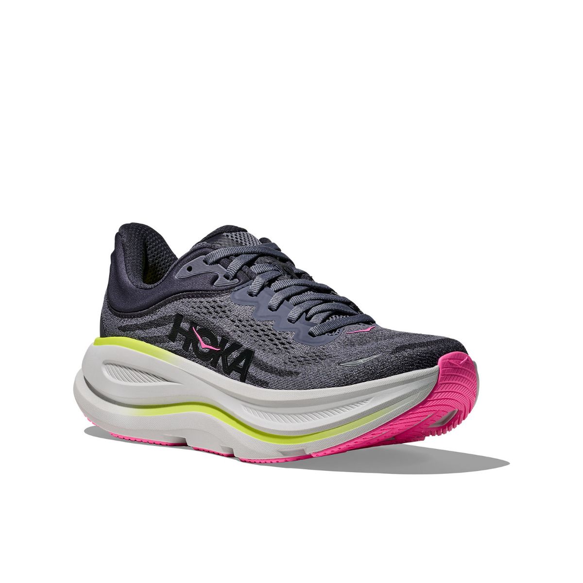 Løpesko til dame fra Hoka med maksimal demping- Bondi 9  i fargen Charcoal Grey Grey Skies