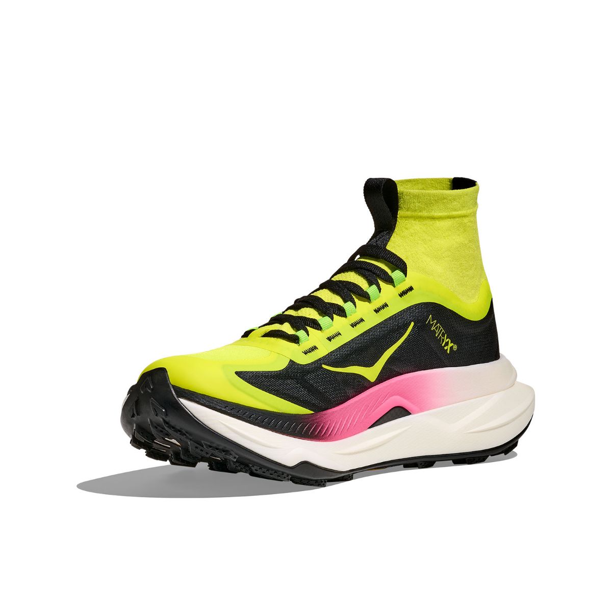 Teknisk og lett terrengsko med støtte til dame fra Hoka - Tecton X 3 i fargen Neon Hoka Citrus / Black