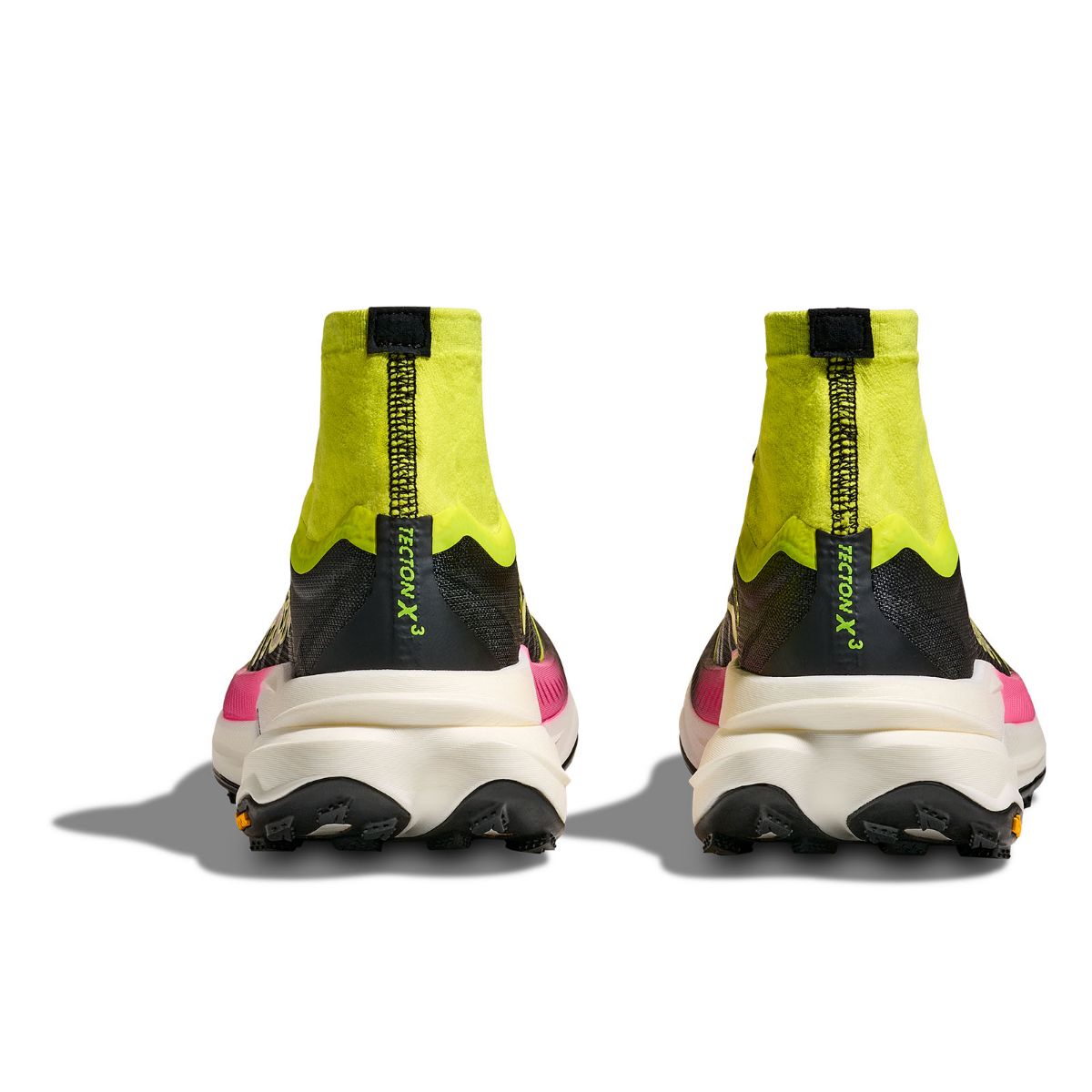 Teknisk og lett terrengsko med støtte til dame fra Hoka - Tecton X 3 i fargen Neon Hoka Citrus / Black