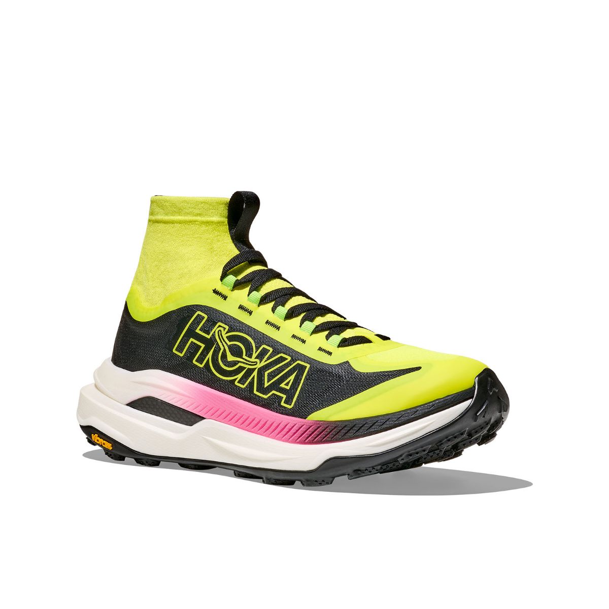Teknisk og lett terrengsko med støtte til dame fra Hoka - Tecton X 3 i fargen Neon Hoka Citrus / Black