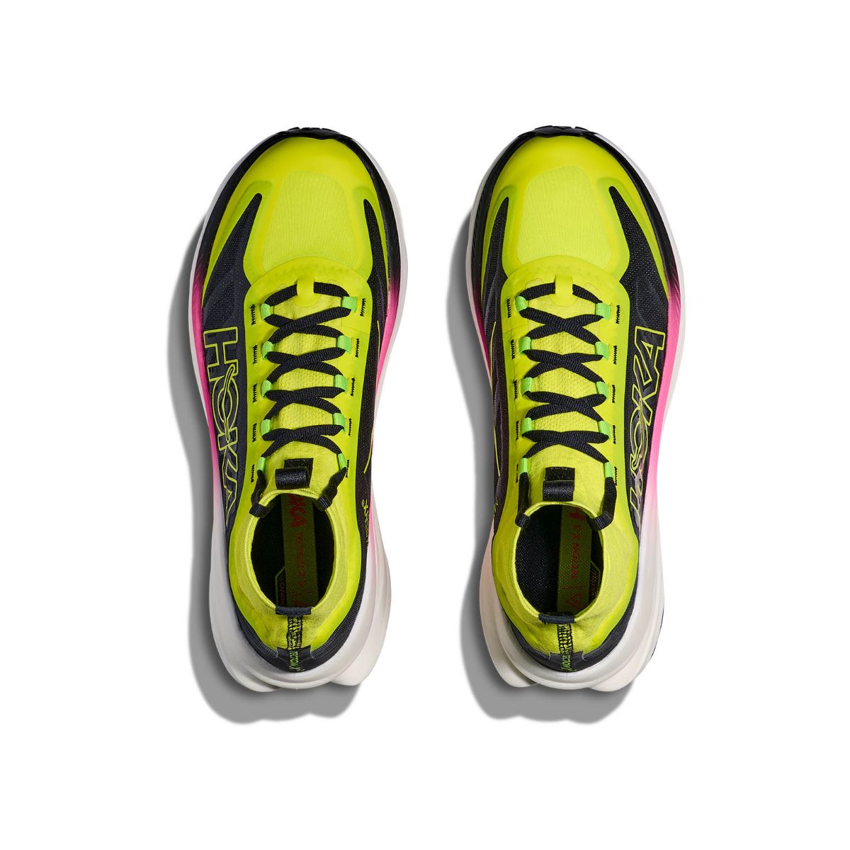 Teknisk og godt dempet terrengsko til herre fra Hoka- Tecton X 3 i fargen Neon Hoka Citrus / Black