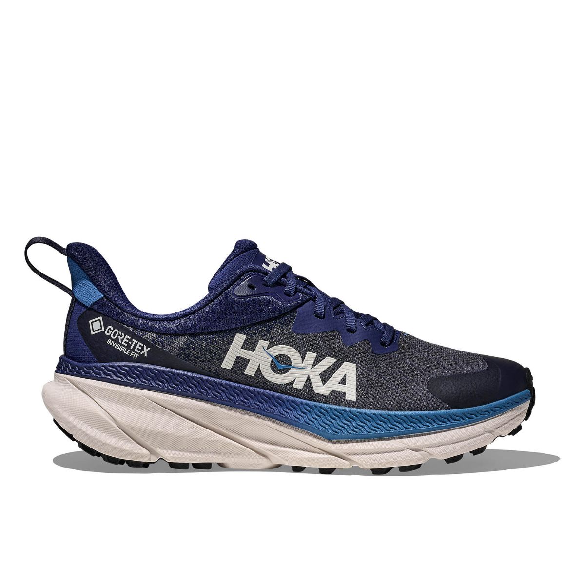 Godt dempet terrengsko fra Hoka til herre- Challenger ATR 7 GTX i fargen Midnight Blue Grout
