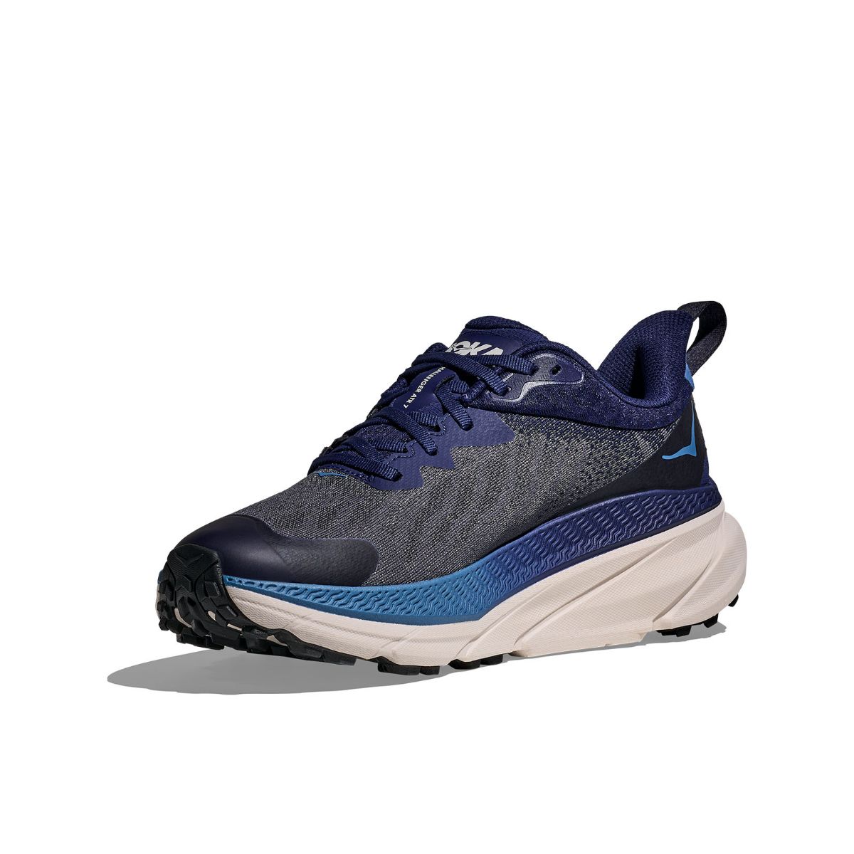 Godt dempet terrengsko fra Hoka til herre- Challenger ATR 7 GTX i fargen Midnight Blue Grout