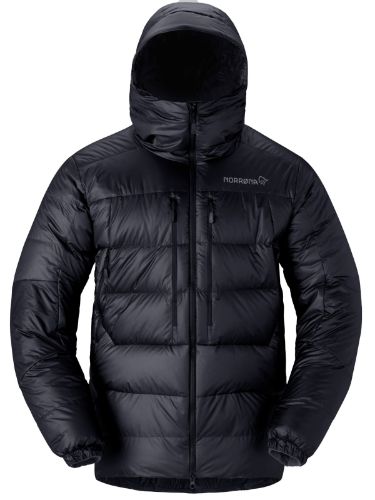 Vis detaljer for trollveggen down800 Hood M's Varm og lett dunjakke til herre fra Norrøna i fargen Caviar Black